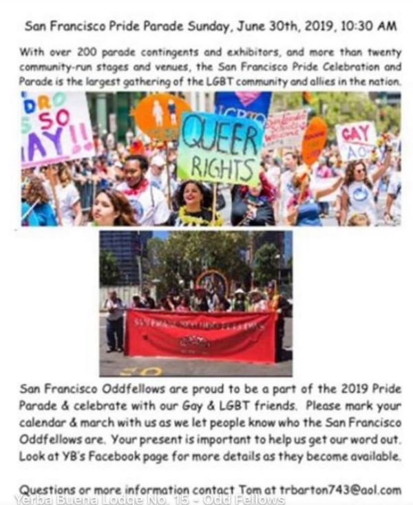 Odd Fellows & Rebekahs Pride Parade March 1
